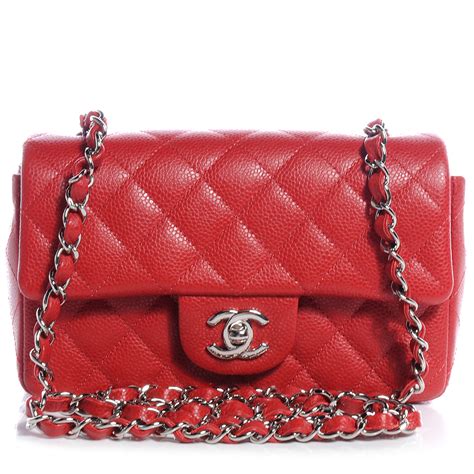 chanel mini red caviar|CHANEL Caviar Quilted Mini Rectangular Flap Red.